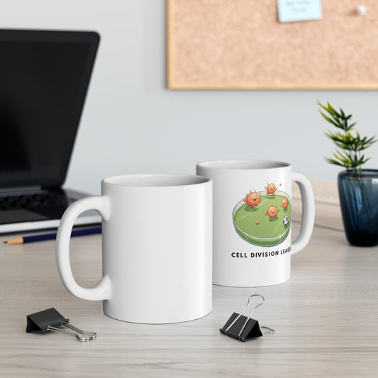 Cell Division League Mug – Cute Science Soccer Petri Dish Coffee Cup