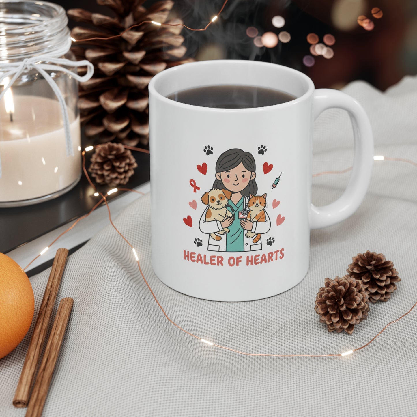 Healer of Hearts Mug – Cute Veterinary & Pet Care Coffee Cup for Animal Lovers