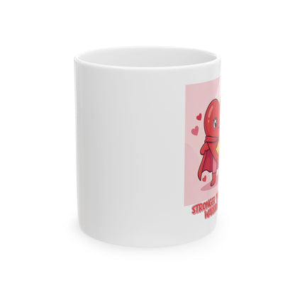 Warrior Heart Cancer Support Mug – “Stronger Than Cancer” Inspirational Gift