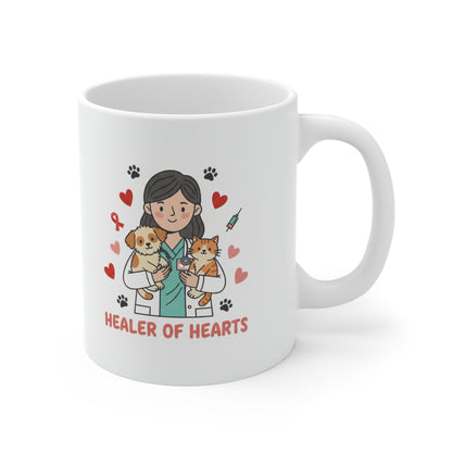 Healer of Hearts Mug – Cute Veterinary & Pet Care Coffee Cup for Animal Lovers