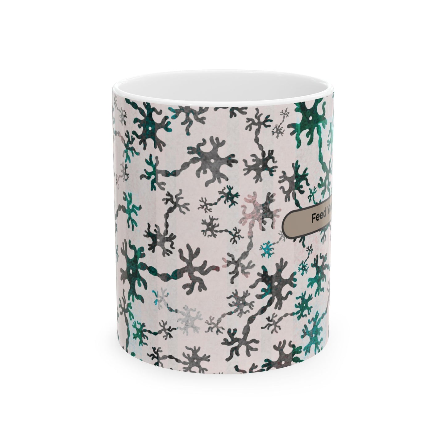 Neuro Pattern Ceramic Mug — Neuron Design Coffee Cup