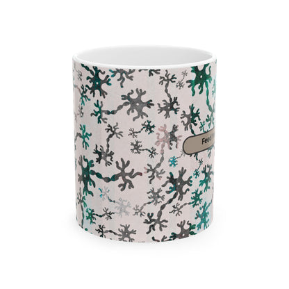 Neuro Pattern Ceramic Mug — Neuron Design Coffee Cup