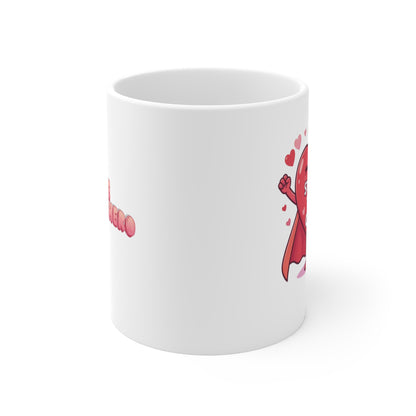 Superhero Heart Mug – “Stronger Than Cancer” Inspirational Support Gift