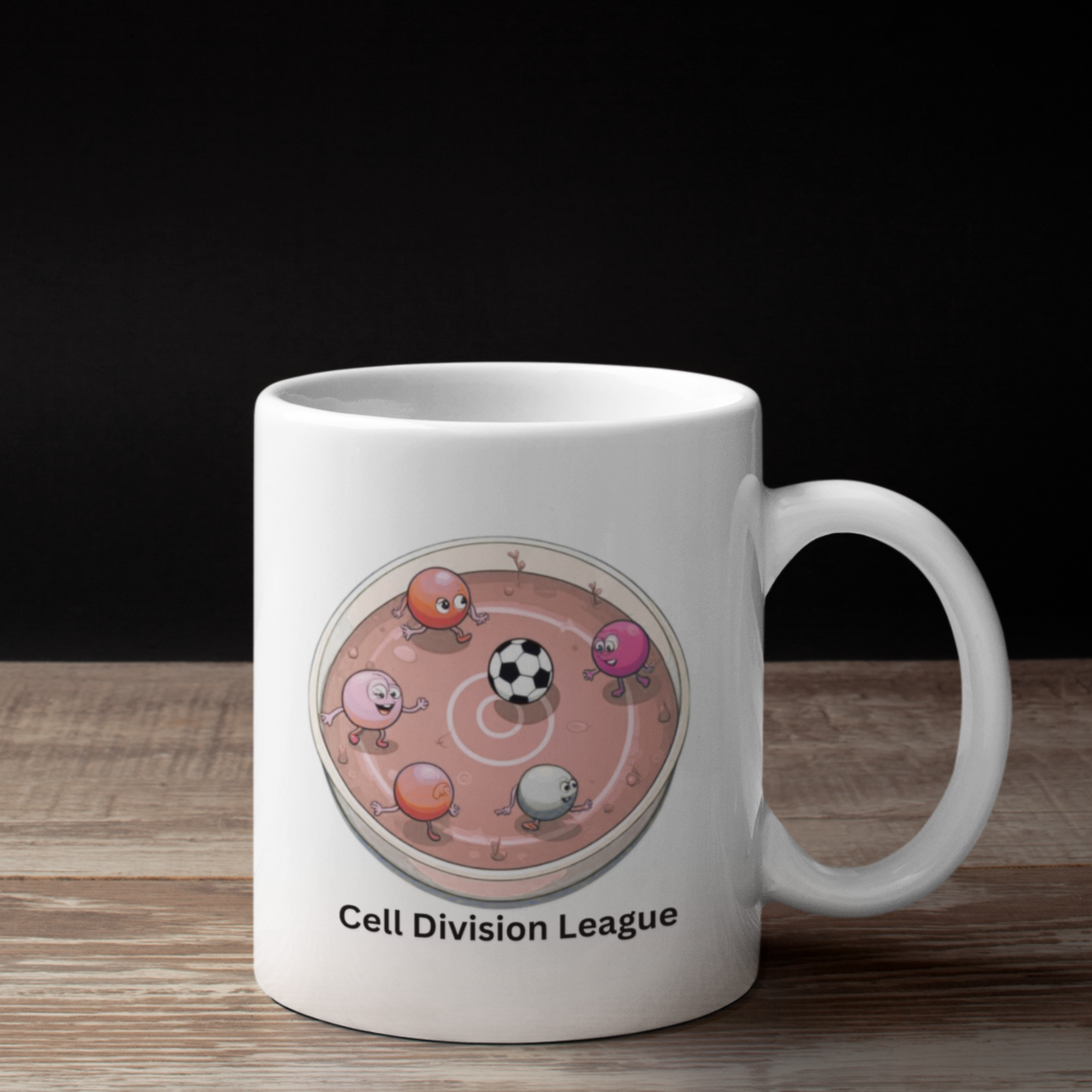 Cell Division League Mug – Biology Soccer Petri Dish
