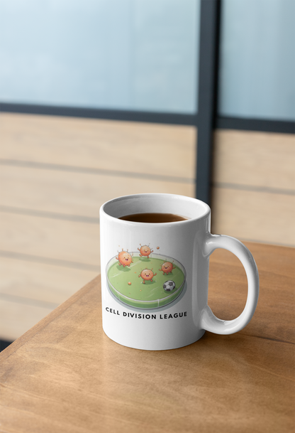 Petri Pitch League Mug – Cute Cell Culture Soccer Coffee Cup for Biology Lovers