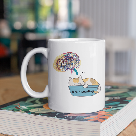 Brain Loading Mug – Neuroscience Cat Coffee Mug