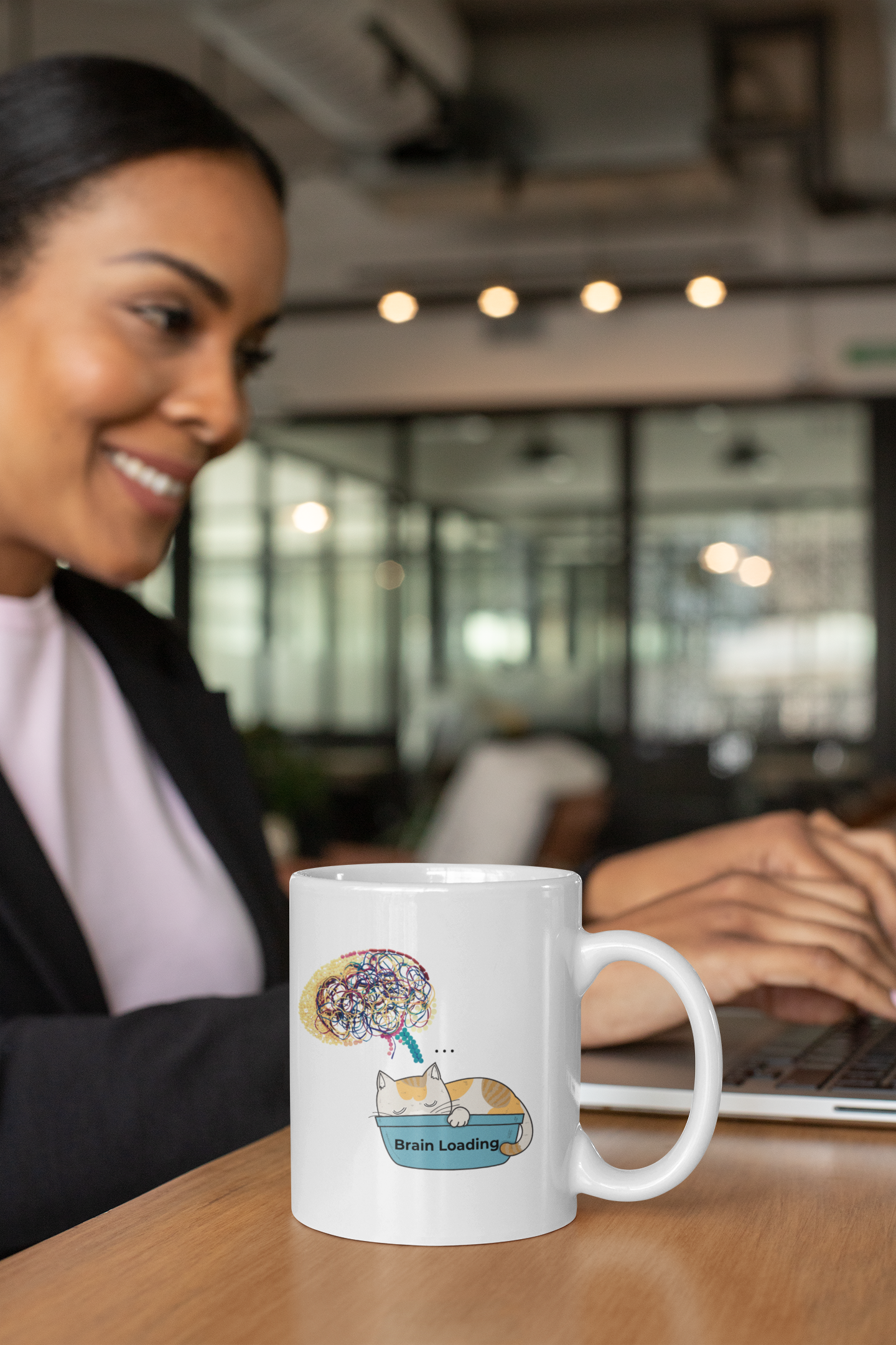 Brain Loading Mug – Neuroscience Cat Coffee Mug