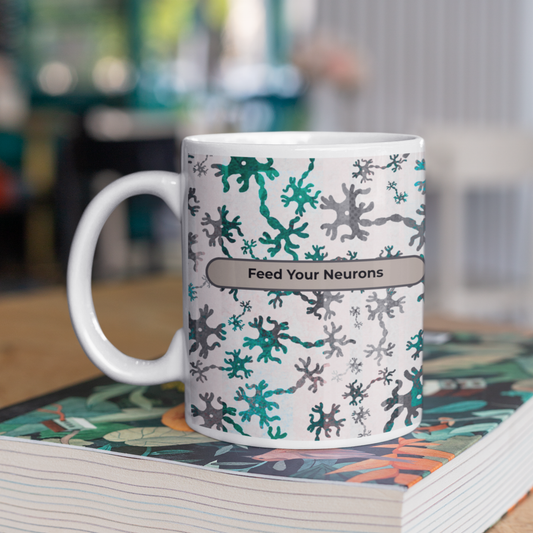 Neuro Pattern Ceramic Mug — Neuron Design Coffee Cup