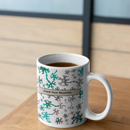 Neuro Pattern Ceramic Mug — Neuron Design Coffee Cup