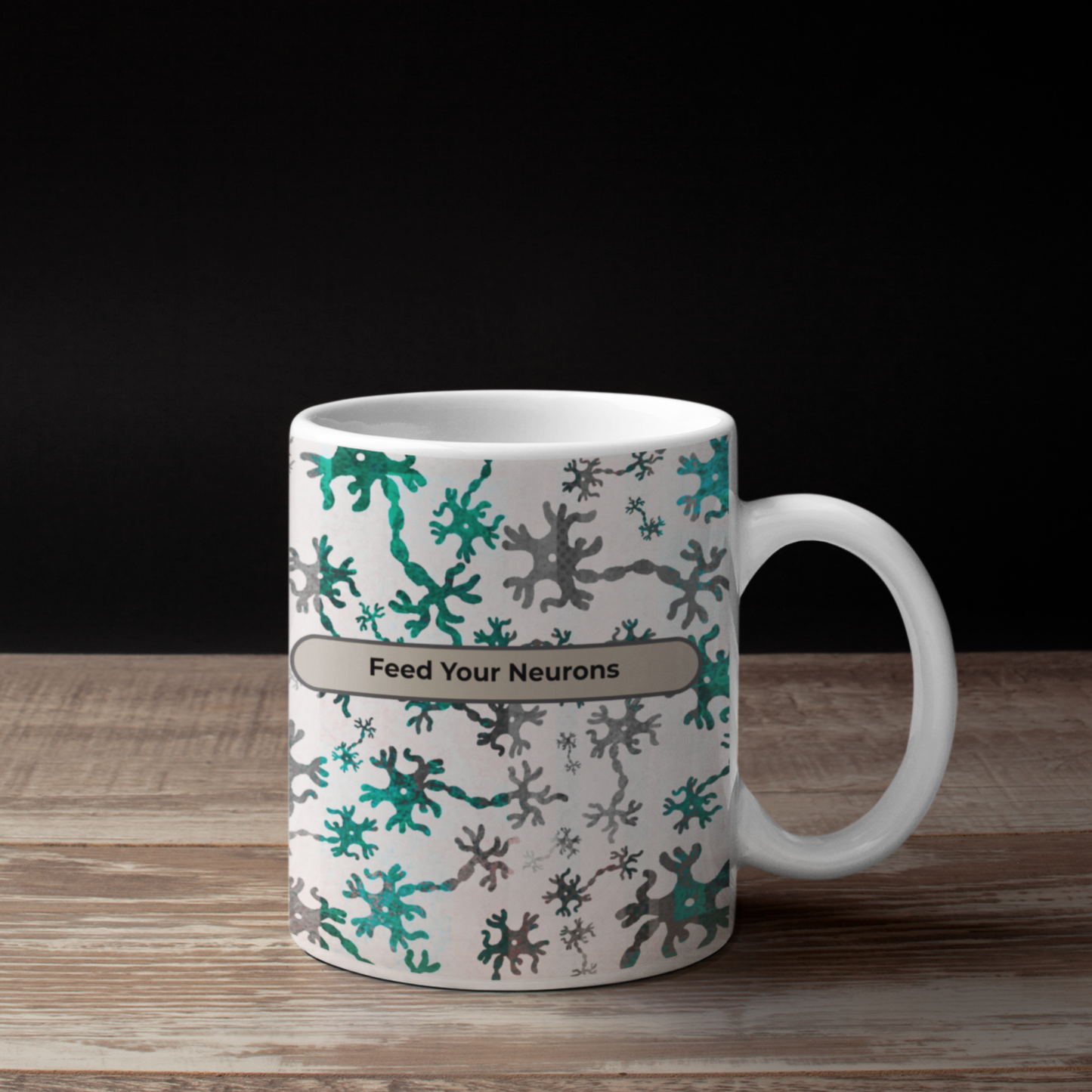 Neuro Pattern Ceramic Mug — Neuron Design Coffee Cup