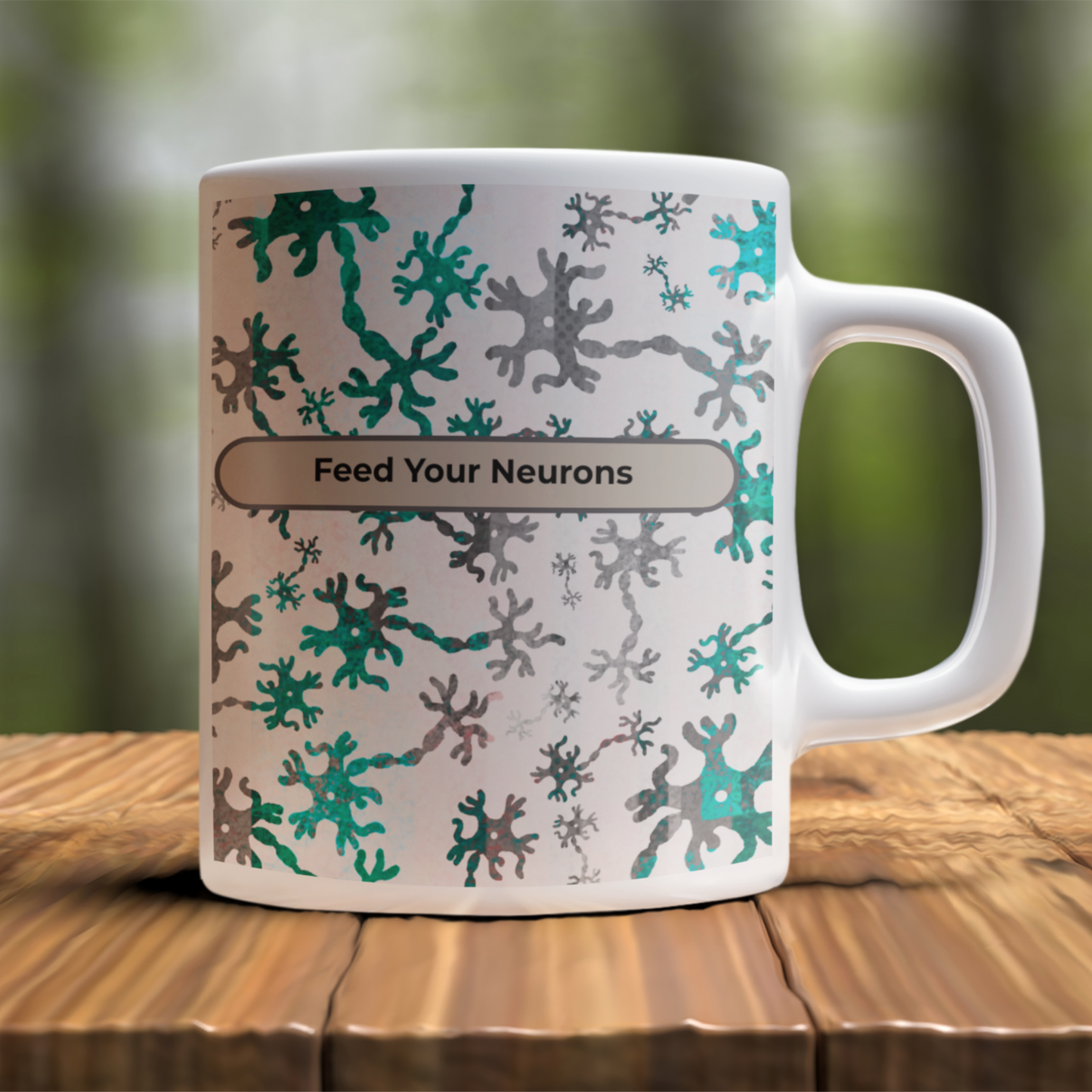 Neuro Pattern Ceramic Mug — Neuron Design Coffee Cup