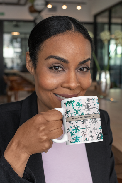 Neuro Pattern Ceramic Mug — Neuron Design Coffee Cup