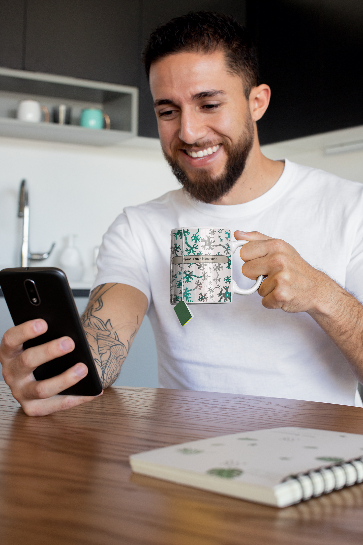 Neuro Pattern Ceramic Mug — Neuron Design Coffee Cup