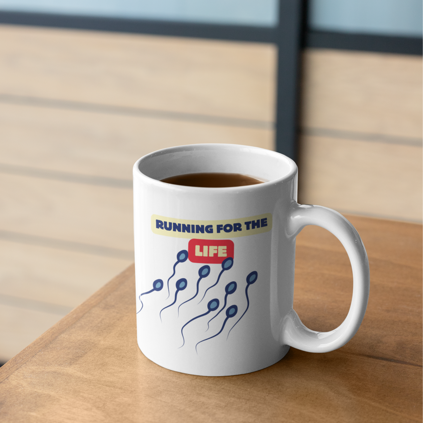 Running for Life Mug – Biology Coffee Cup with Clever Science Humor