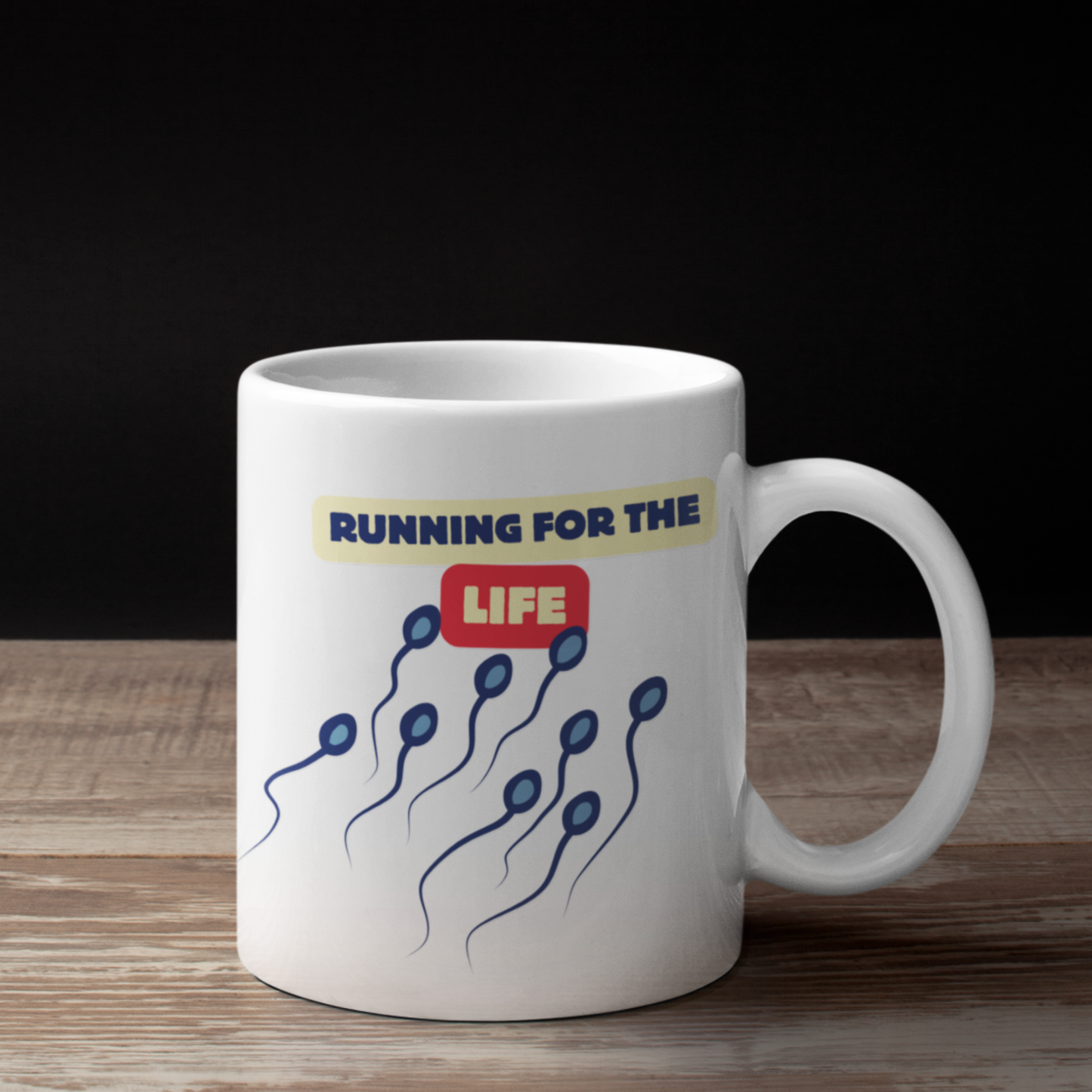 Running for Life Mug – Biology Coffee Cup with Clever Science Humor