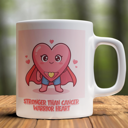 Fighting Heart Mug – Cancer Awareness Support Gift with Superhero Heart Design