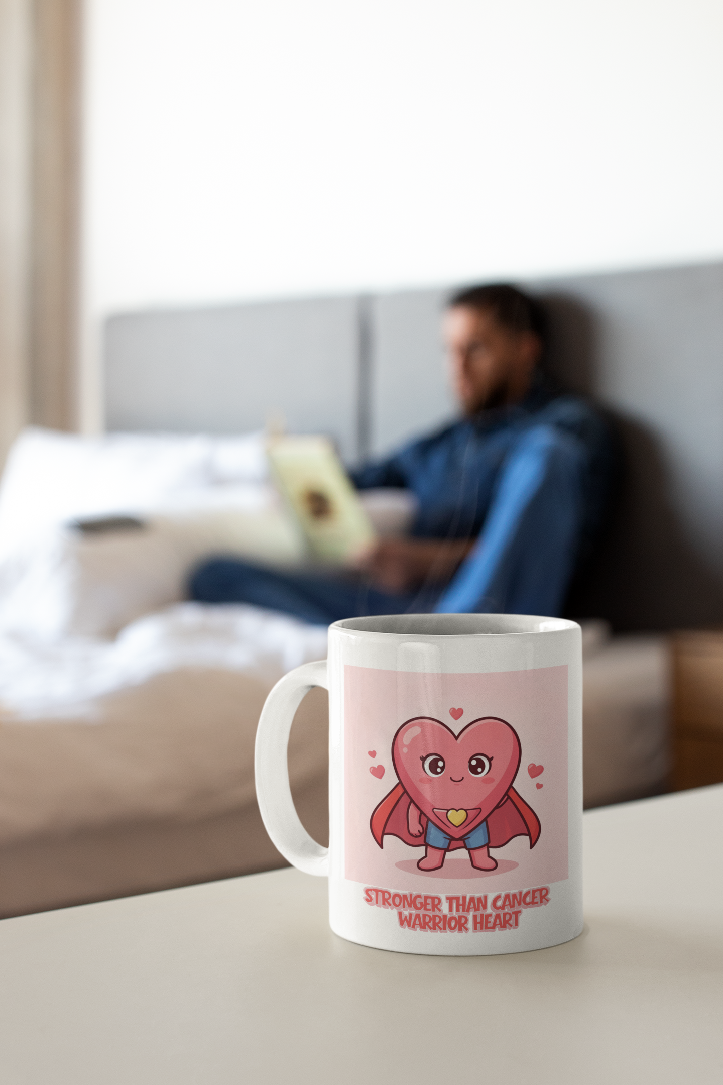 Fighting Heart Mug – Cancer Awareness Support Gift with Superhero Heart Design