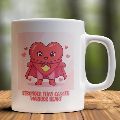 Warrior Heart Cancer Support Mug – “Stronger Than Cancer” Inspirational Gift
