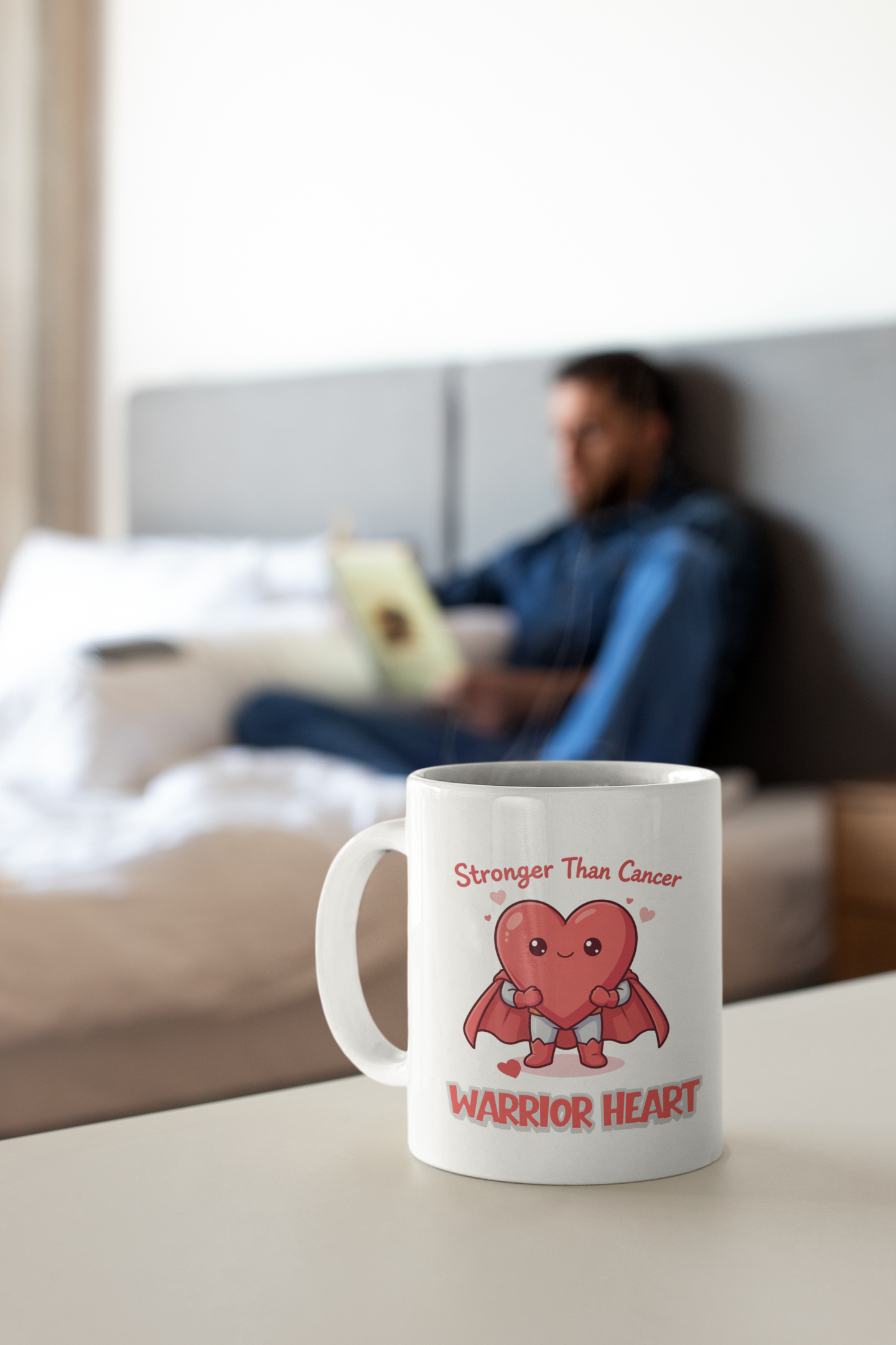 Stronger Than Cancer Warrior Heart Mug – Inspirational Cancer Support Gift for Survivors & Fighters