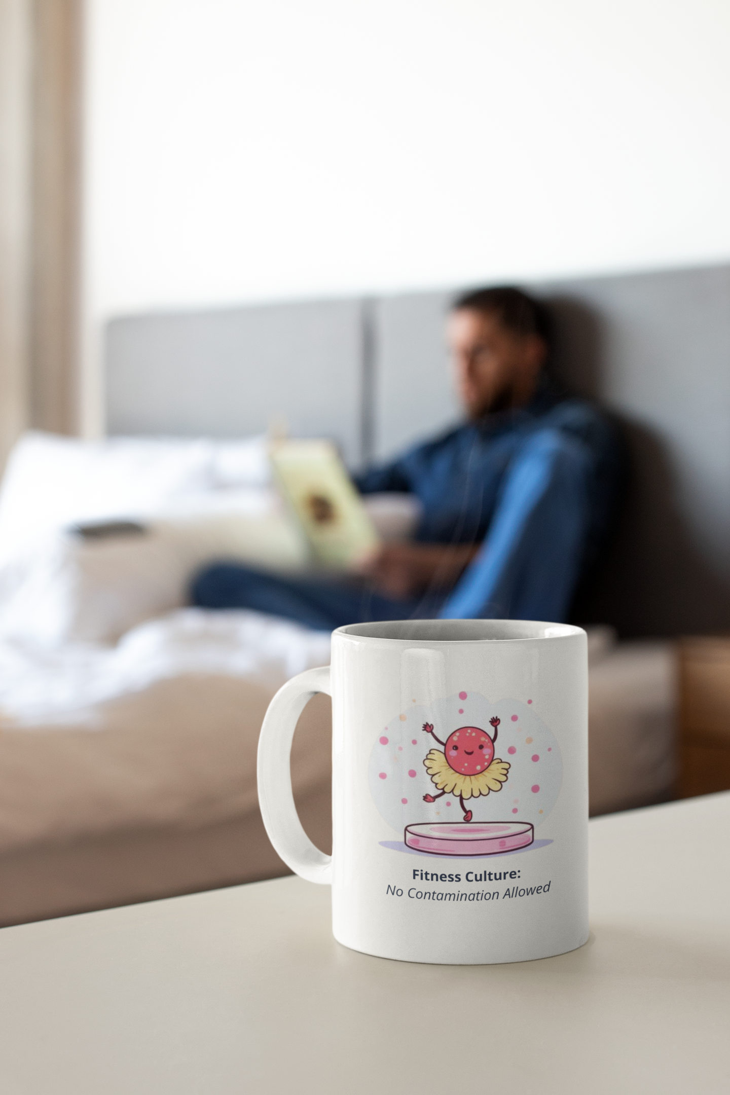 Cell Culture Mug “Fitness Culture: No Contamination Allowed”