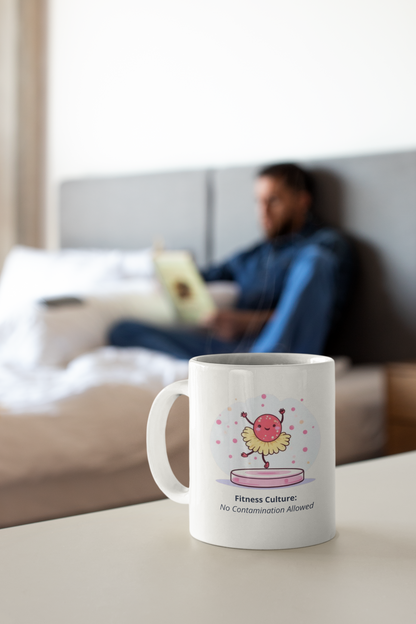 Cell Culture Mug “Fitness Culture: No Contamination Allowed”