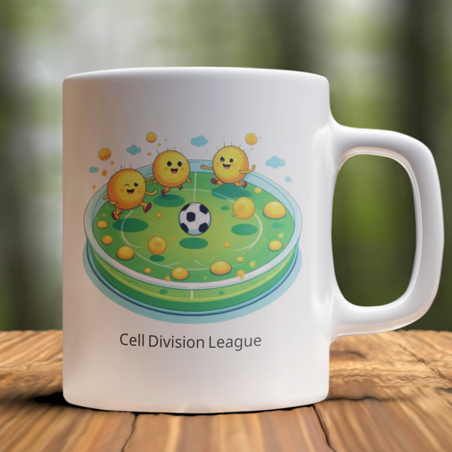 Cell Culture Football Mug – Playful Cell Division Design for Science Lovers