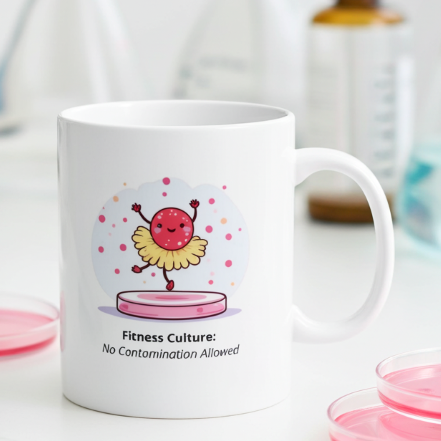 Cell Culture Mug “Fitness Culture: No Contamination Allowed”