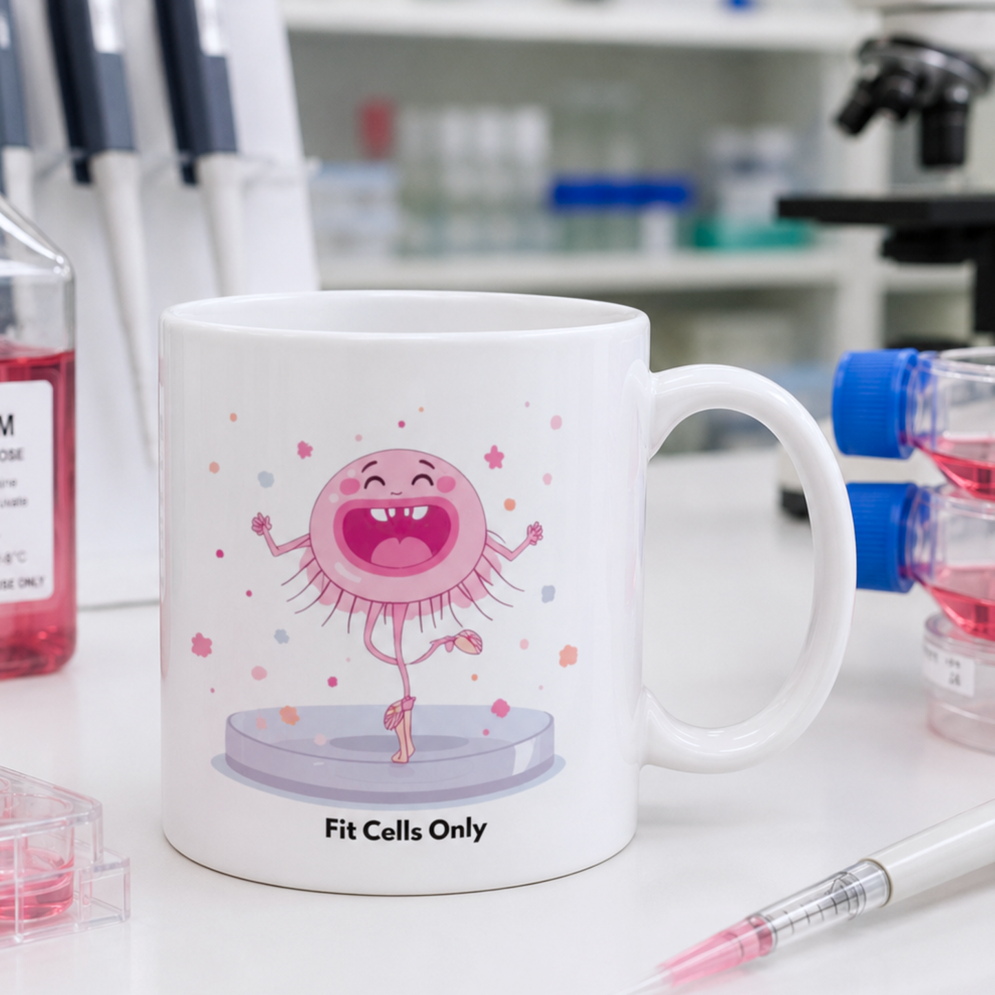 Ballerina Fit Cells Mug –  Biology Petri Dish Design