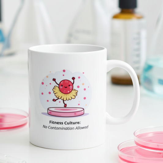 Cell Culture Mug “Fitness Culture: No Contamination Allowed”