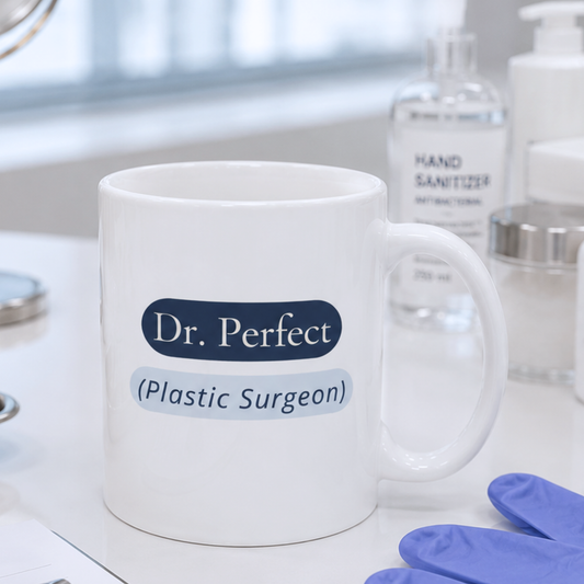 Dr. Perfect Mug – Plastic Surgeon Minimalist Design