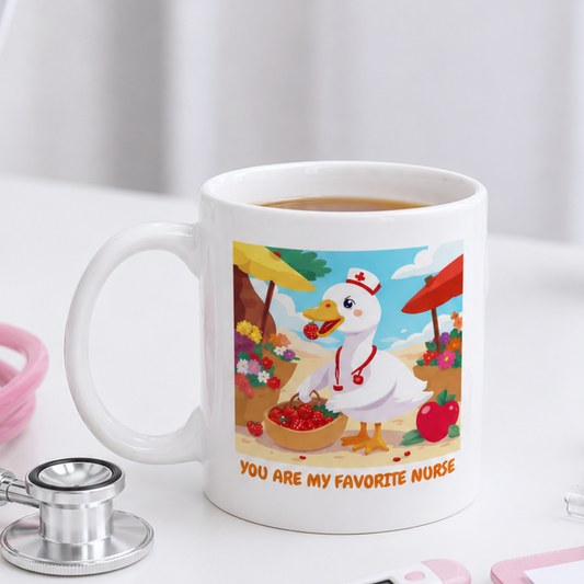 Favorite Nurse Mug – Cute Duck Appreciation Gift