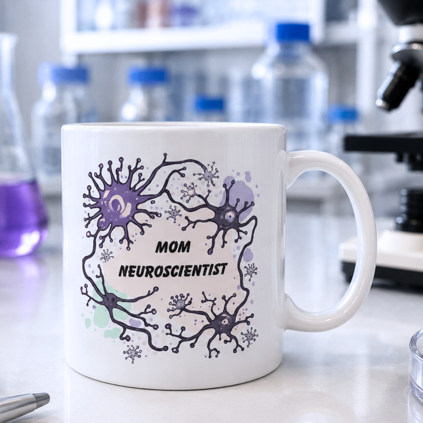 Mom Neuroscientist Mug –  Neuron Coffee Mug for Scientist