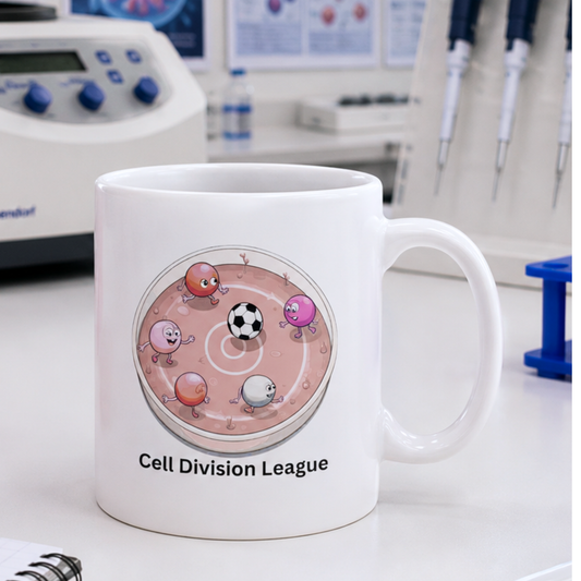 Cell Division League Mug – Biology Soccer Petri Dish