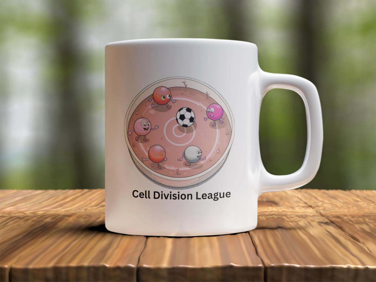 Cell Division League Mug – Biology Soccer Petri Dish