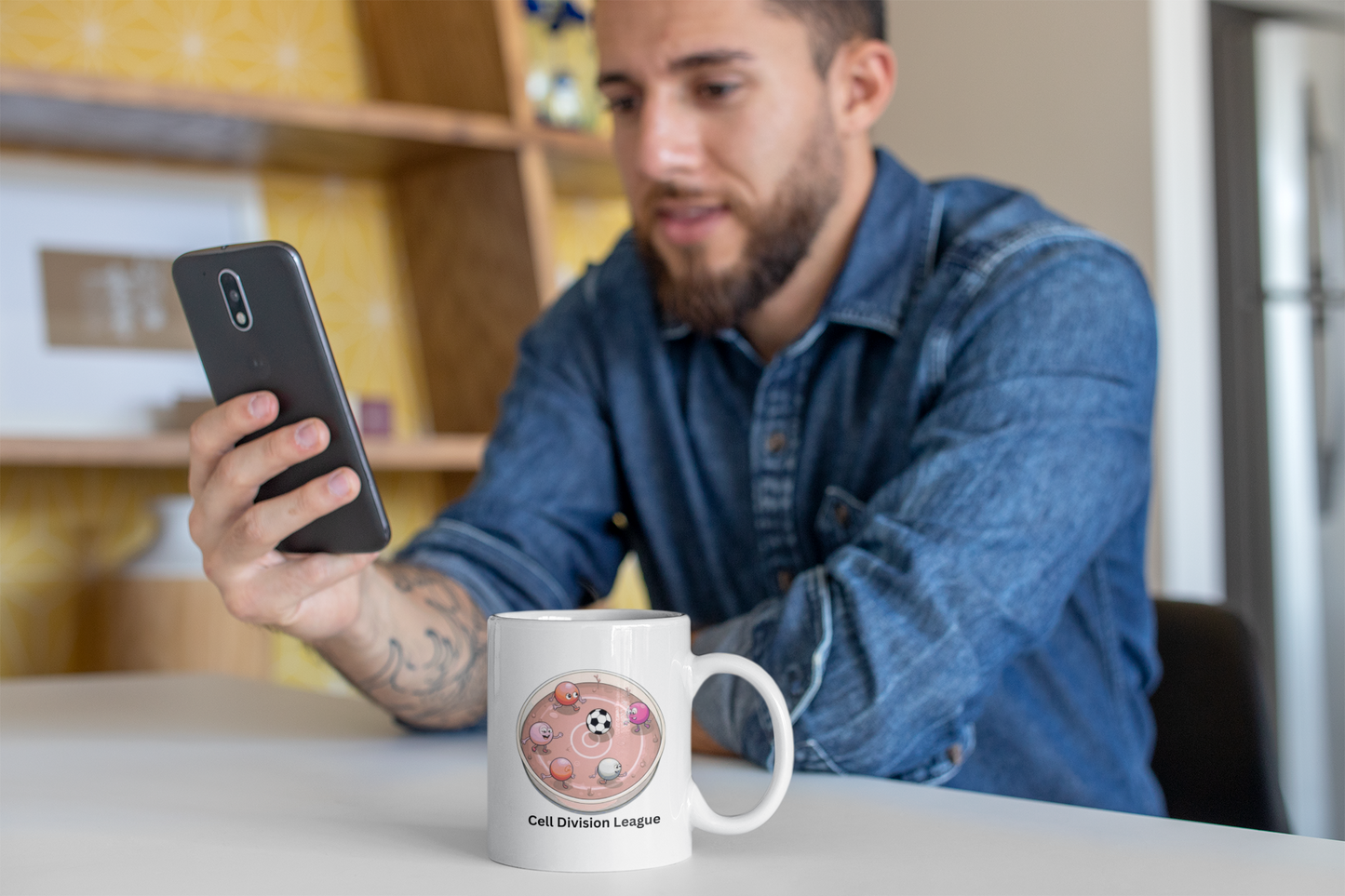 Cell Division League Mug – Biology Soccer Petri Dish