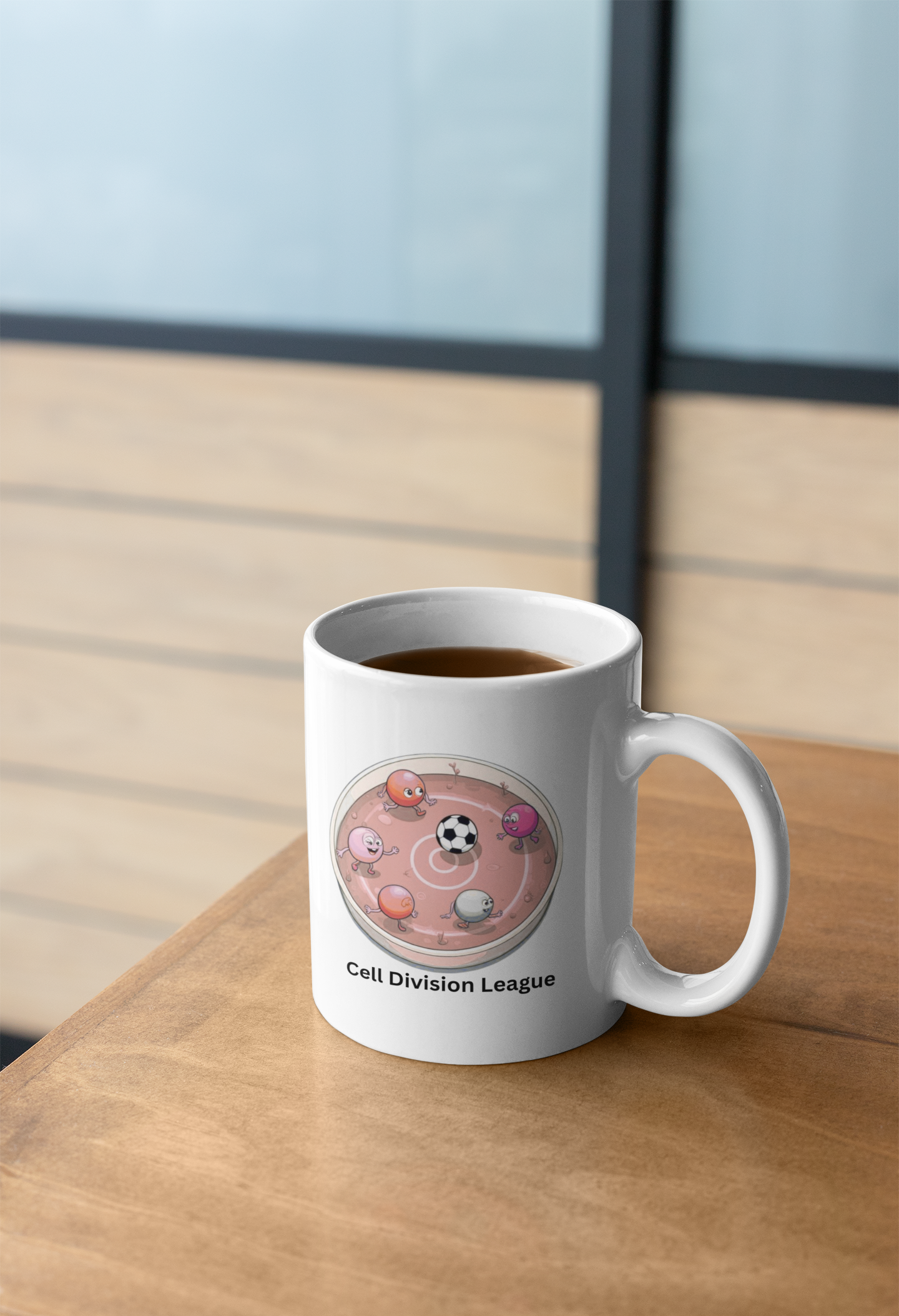 Cell Division League Mug – Biology Soccer Petri Dish