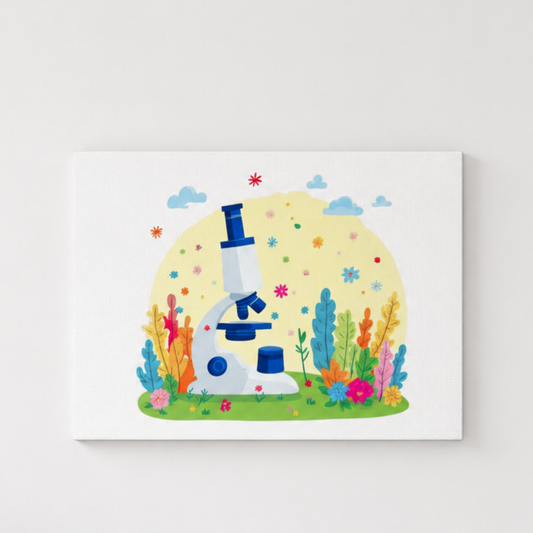Microscope in Plants Canvas Wall Art