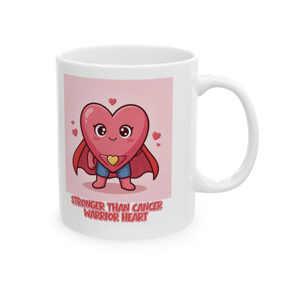 Fighting Heart Mug – Cancer Awareness Support Gift with Superhero Heart Design
