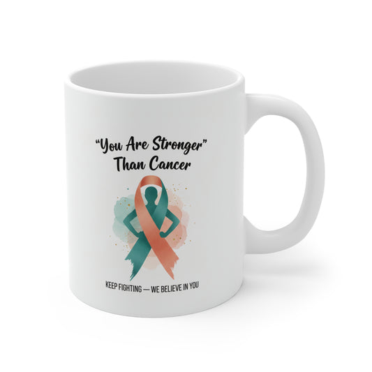 Keep Fighting Mug – Cancer Awareness Support Coffee Cup with Encouraging Message
