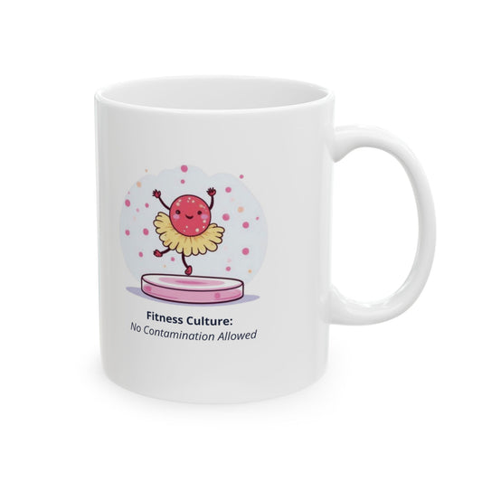 Cell Culture Mug “Fitness Culture: No Contamination Allowed”