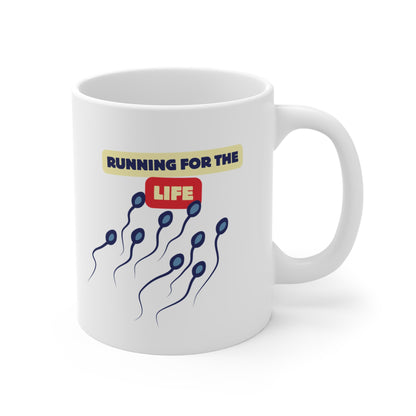 Running for Life Mug – Biology Coffee Cup with Clever Science Humor