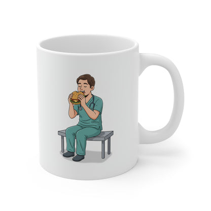 Clinically Necessary Burger Mug – Funny Medical Humor Coffee Cup for Healthcare Workers
