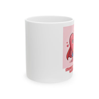 Fighting Heart Mug – Cancer Awareness Support Gift with Superhero Heart Design