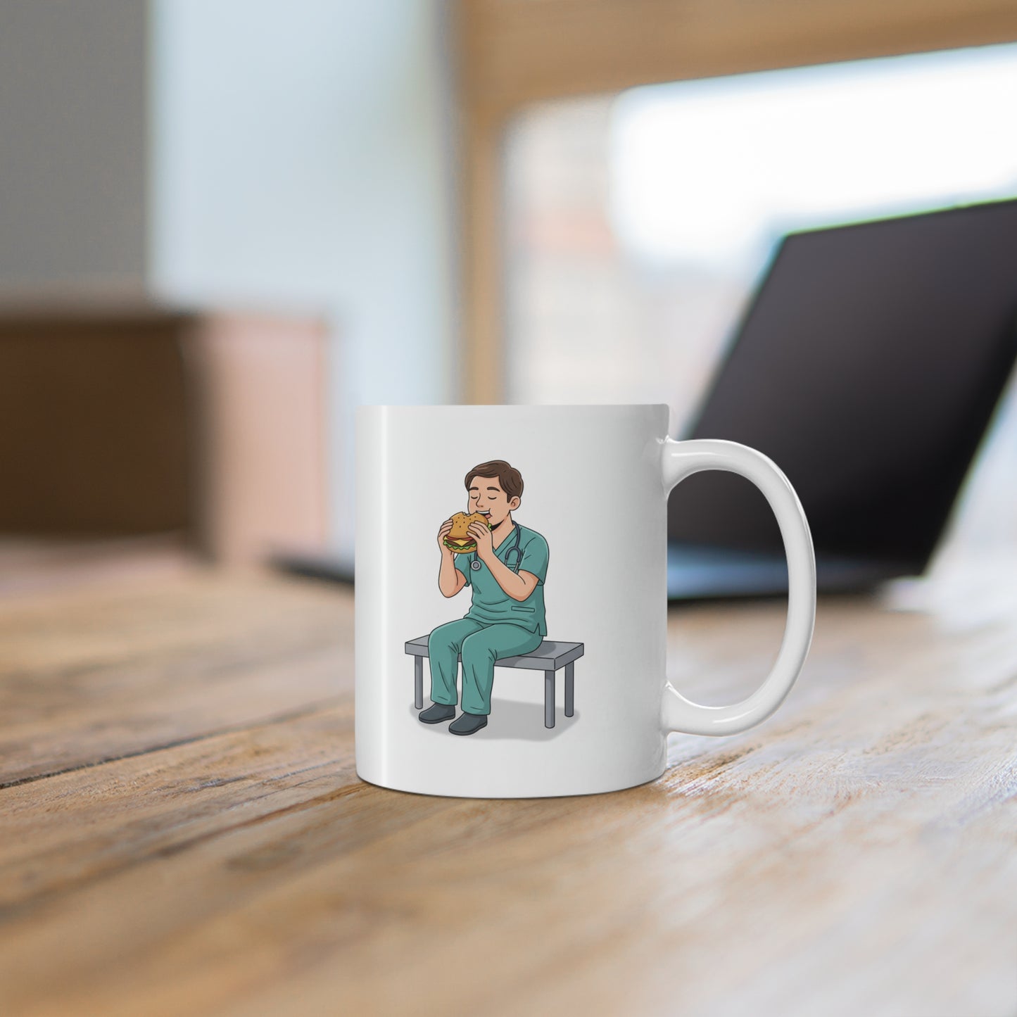 Clinically Necessary Burger Mug – Funny Medical Humor Coffee Cup for Healthcare Workers