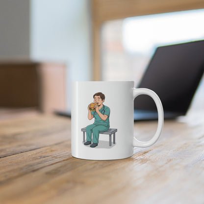 Clinically Necessary Burger Mug – Funny Medical Humor Coffee Cup for Healthcare Workers