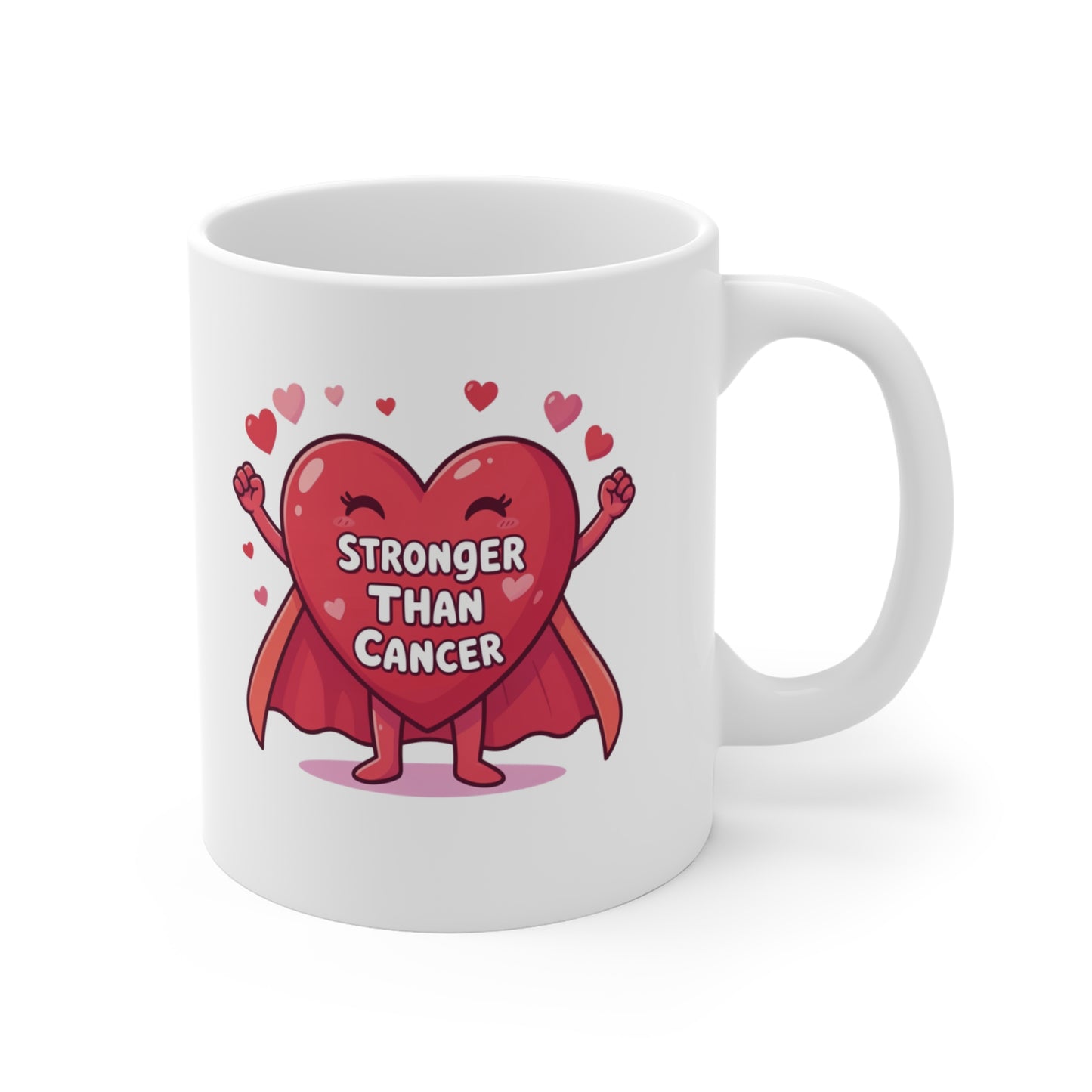 Superhero Heart Mug – “Stronger Than Cancer” Inspirational Support Gift