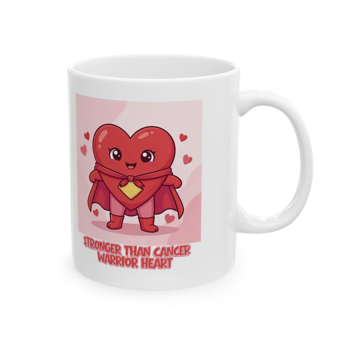 Warrior Heart Cancer Support Mug – “Stronger Than Cancer” Inspirational Gift