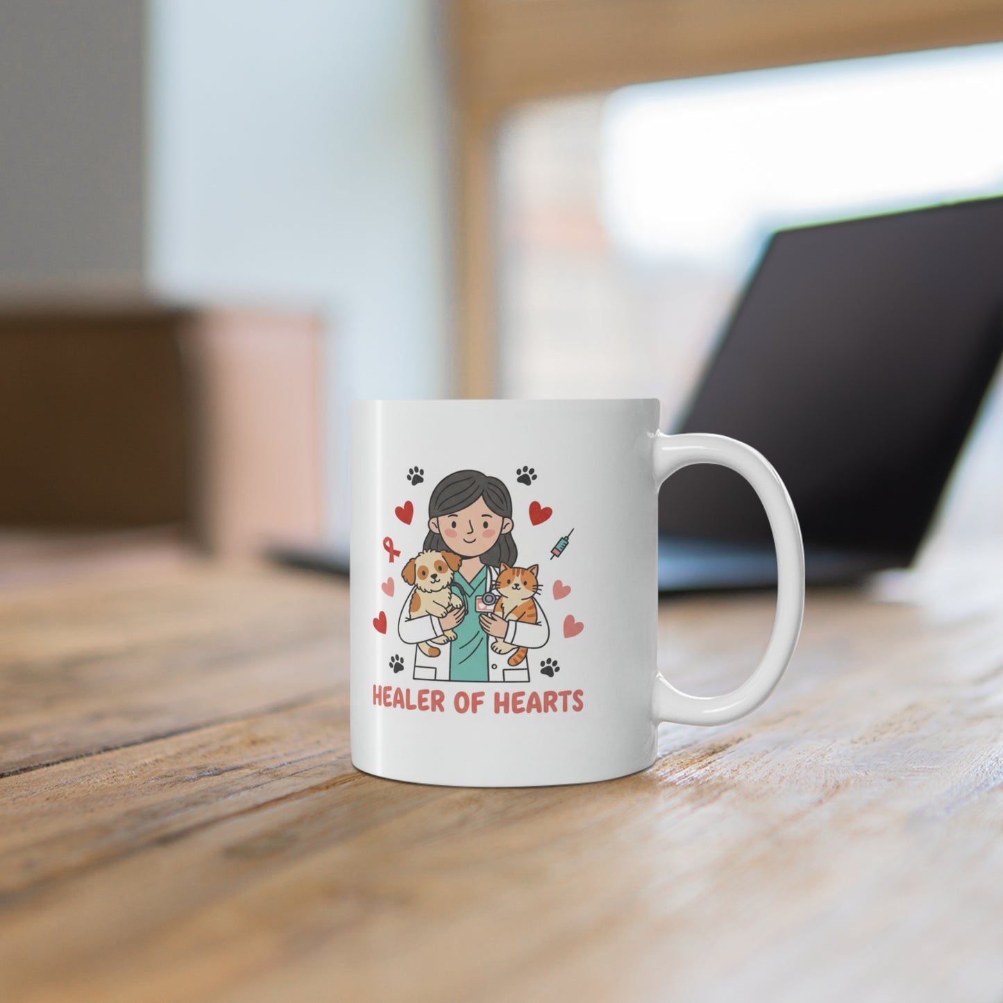Healer of Hearts Mug – Cute Veterinary & Pet Care Coffee Cup for Animal Lovers