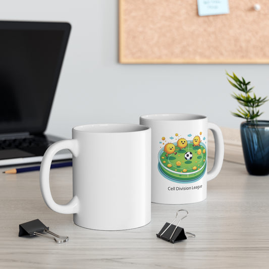 Cell Culture Football Mug – Playful Cell Division Design for Science Lovers